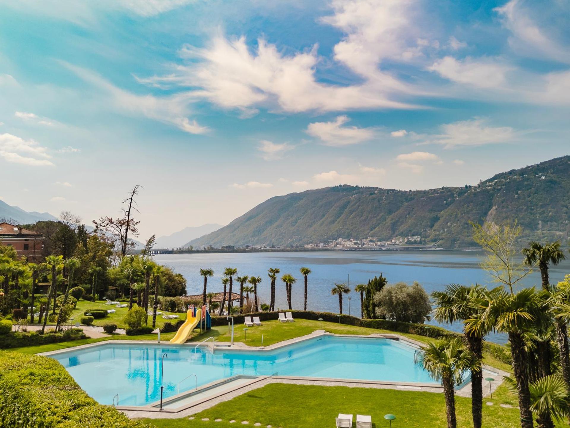 Luganersee, Pool, Strand, Parkplatz, Suite 204 Bissone Extérieur photo