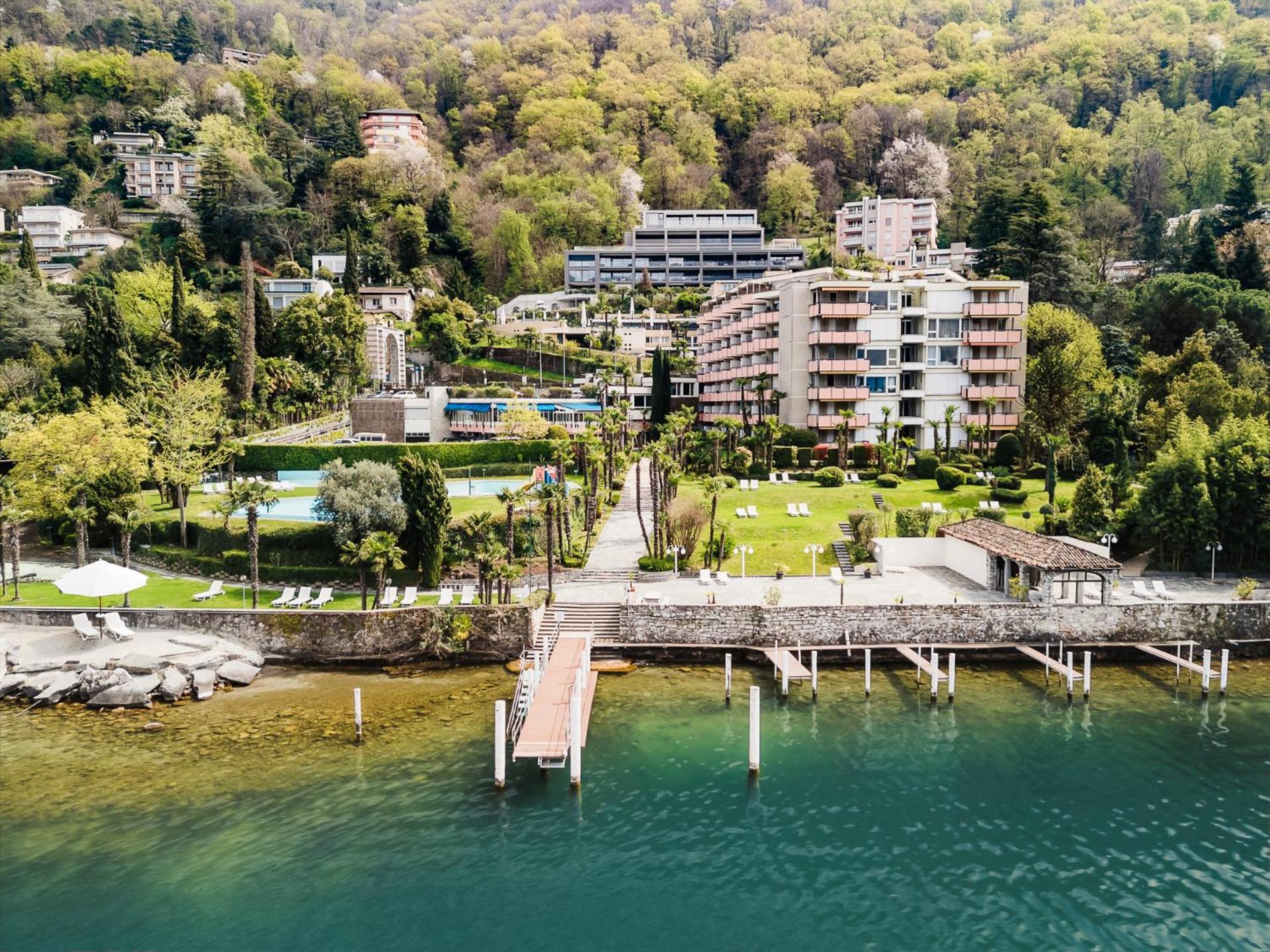 Luganersee, Pool, Strand, Parkplatz, Suite 204 Bissone Extérieur photo